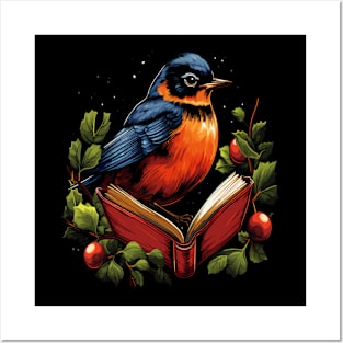 American Robin Reads Book Posters and Art